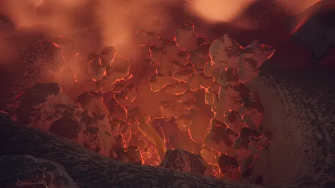 熔炉火山内壁游戏画面